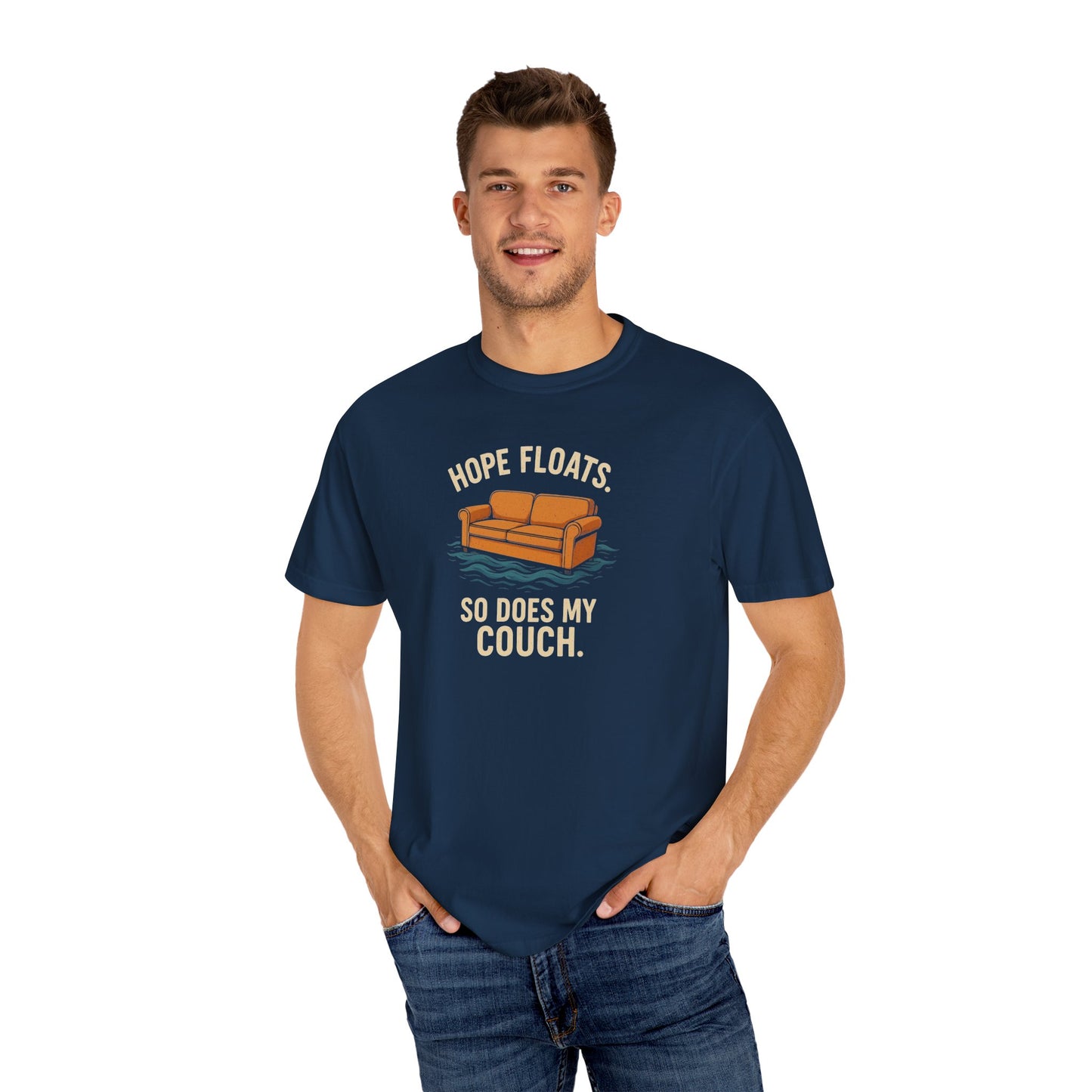 My Couch Floats Too Unisex Garment-Dyed T-shirt