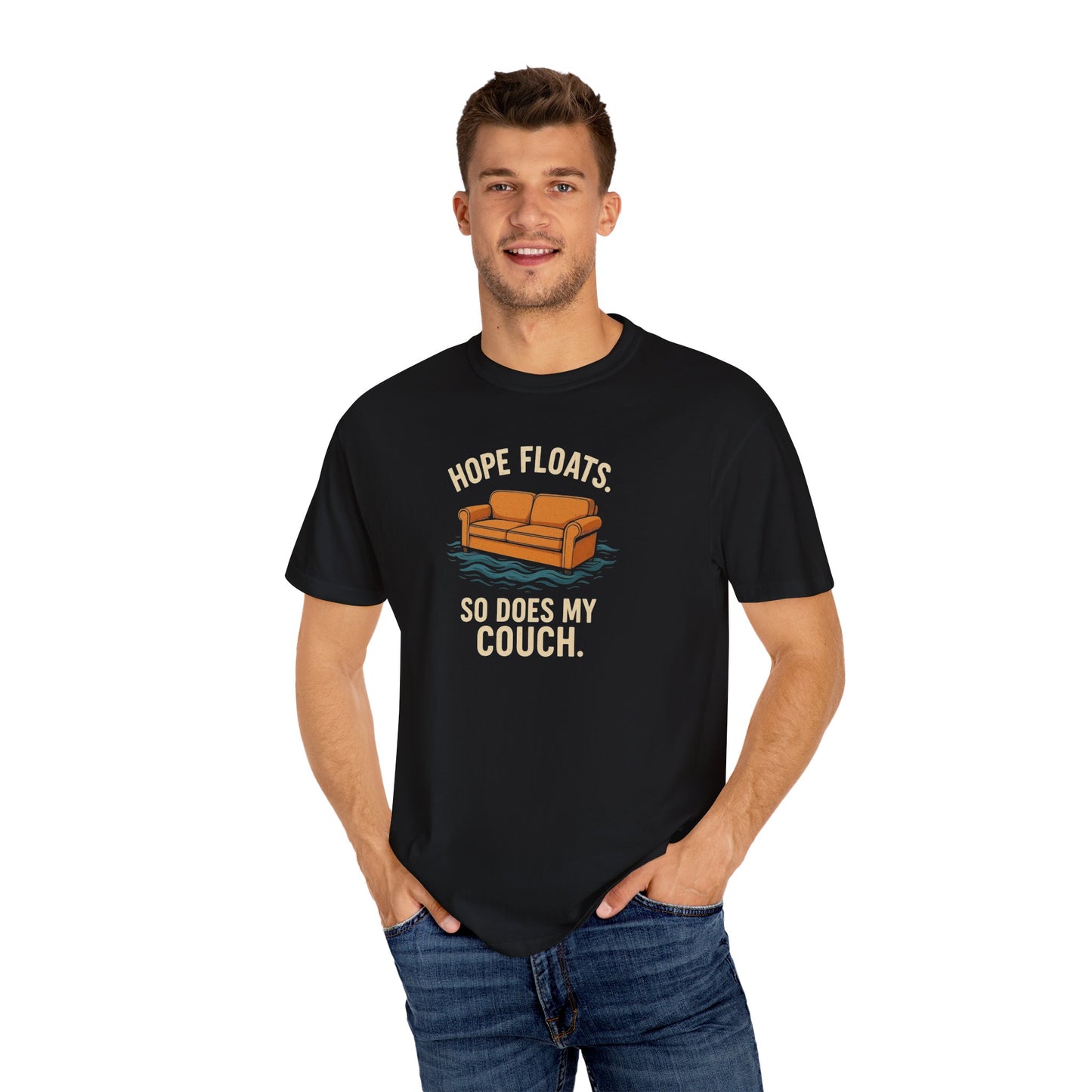 My Couch Floats Too Unisex Garment-Dyed T-shirt