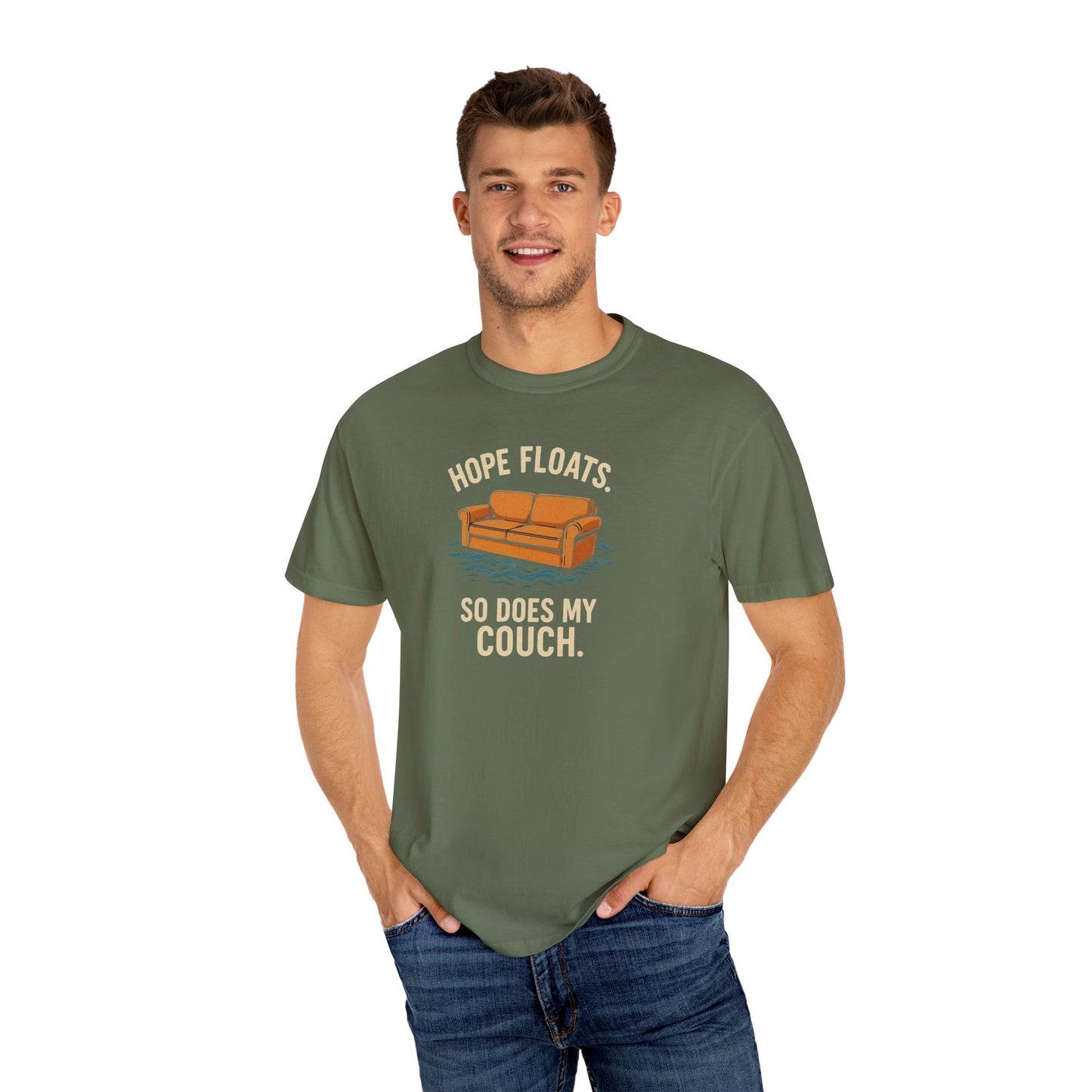 My Couch Floats Too Unisex Garment-Dyed T-shirt