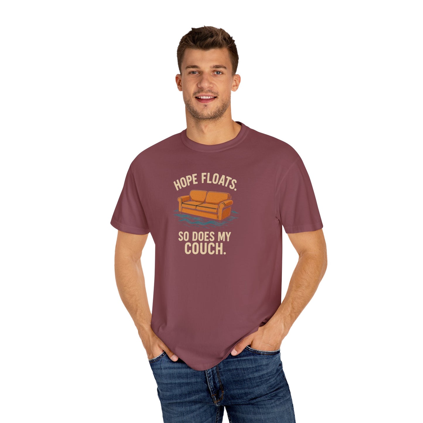 My Couch Floats Too Unisex Garment-Dyed T-shirt