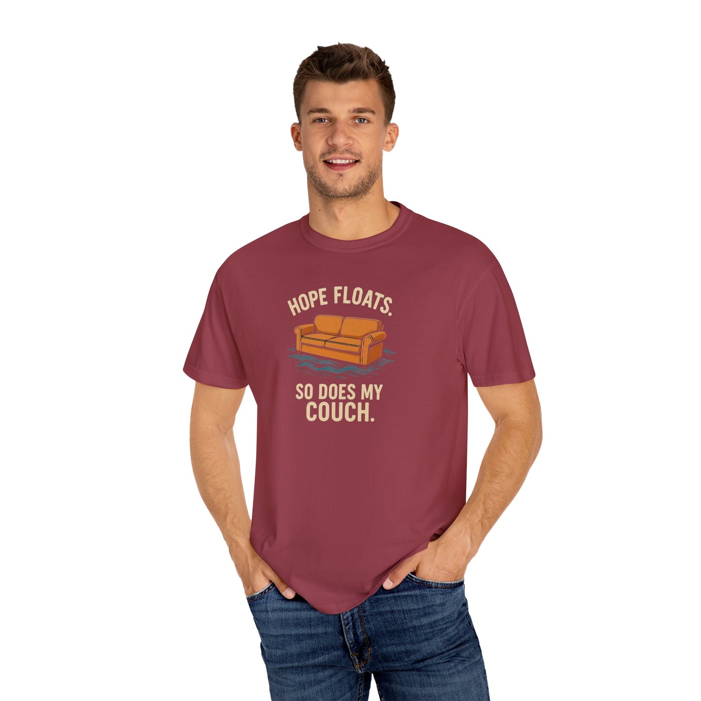 My Couch Floats Too Unisex Garment-Dyed T-shirt