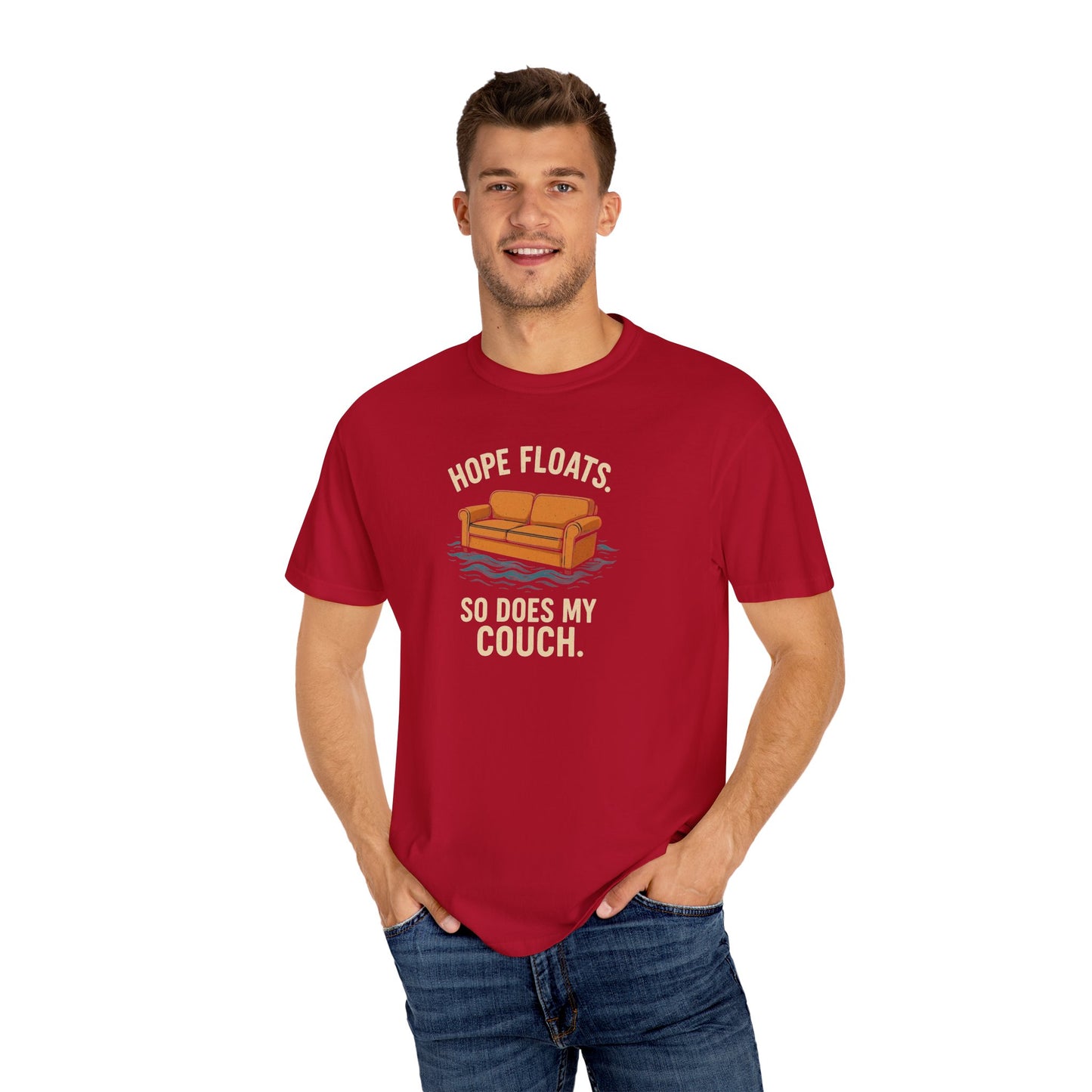 My Couch Floats Too Unisex Garment-Dyed T-shirt