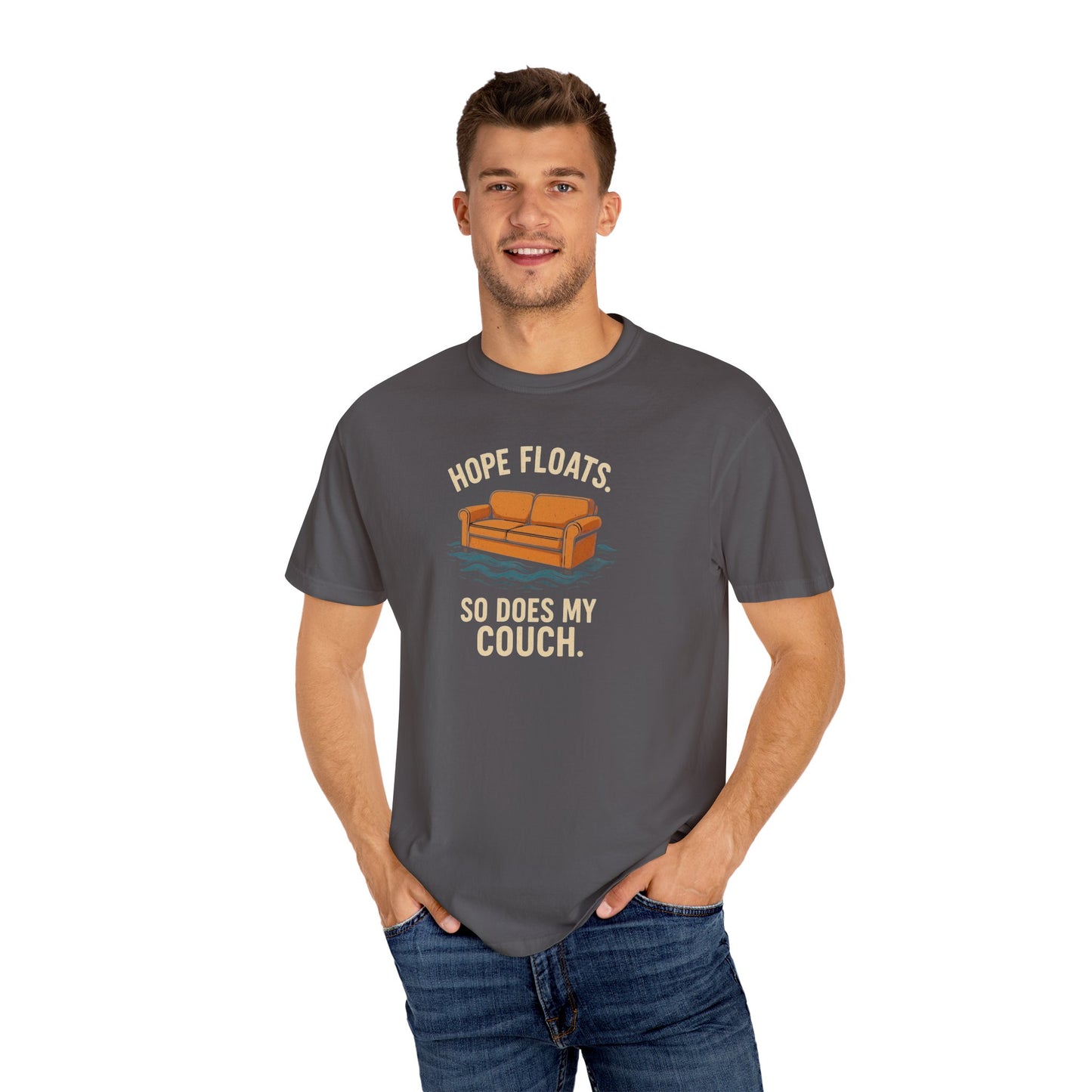 My Couch Floats Too Unisex Garment-Dyed T-shirt